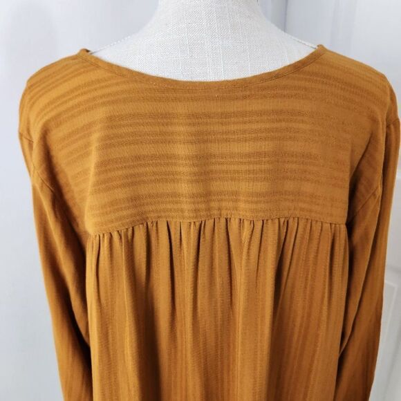 Knox Rose Peasant Top Womens XXL Rust Heritage Tie Ruffle Cuffs Rayon Boho Flowy - Picture 6 of 15